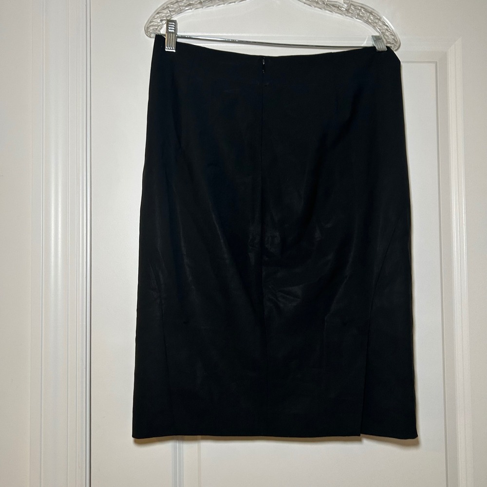 Theory Black Wool Blend Stretch Pencil Skirt Size 6 Style 60571308 Made in USA - Picture 3 of 6